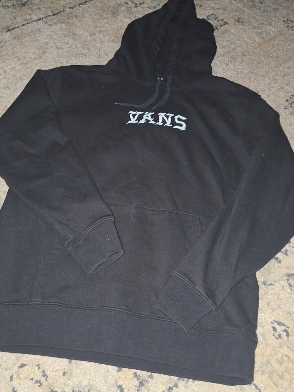 Vans Black Pullover Hoodie with White Logo